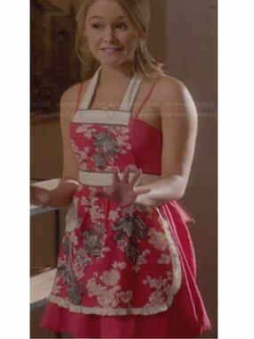Anthropologie Pink Floral Design Apron Halter As seen on TV
